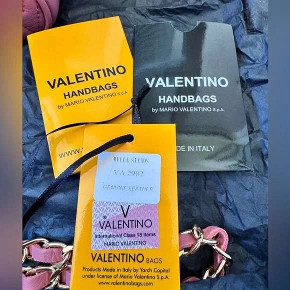 Valentino by Mario Vibrant Pink Crossbody Bag with Tassel - Picture 5 of 14